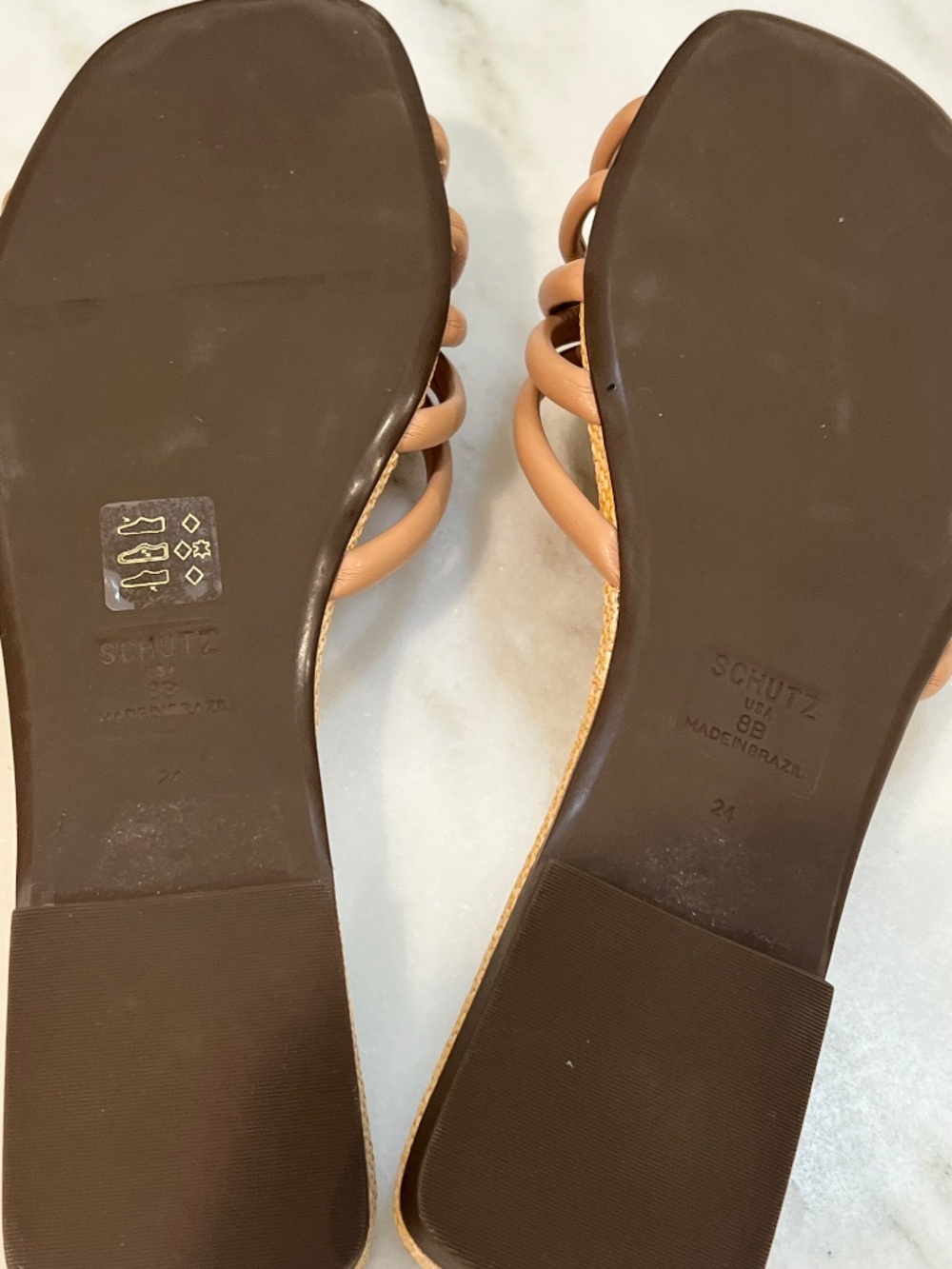 Schutz Blossom Flat Sandals, Sz 8 - Picture 5 of 9